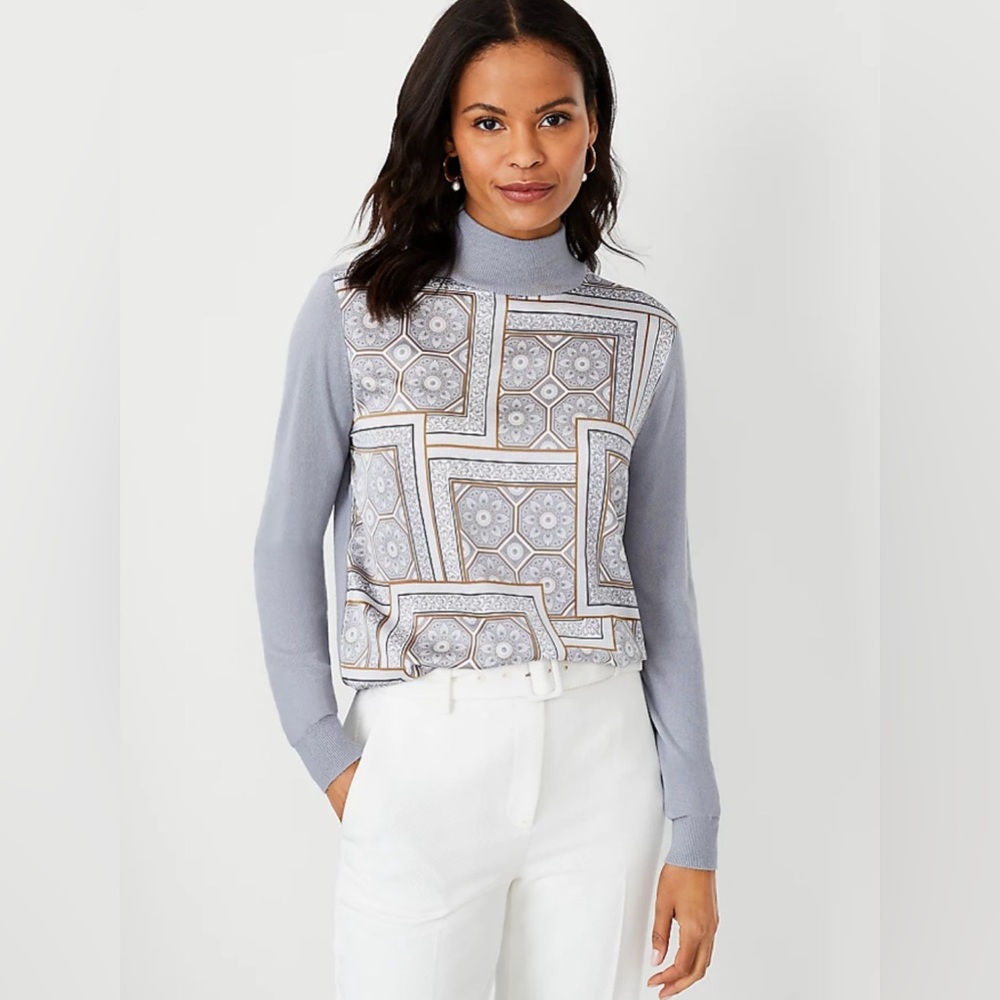 Ann Taylor Mosaic Mixed Media Sweater (*size XSP)